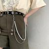 Hip Hop Style Butterfly Pendant Pants Chain Retro Style Multi Layer Pearls Jeans Chain Waist Chain Jewelry Metal