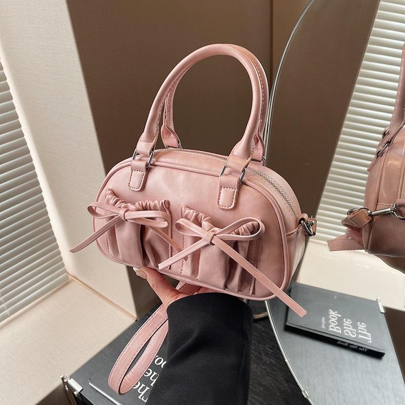 High-end niche bag women's spring and summer new fashion messenger bag versatile pleated portable pillow bag