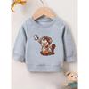 European sizes Cute and Fun Printed Pattern, Thin and Versatile Comfortable Round Neck Hoodie for 0-3 Year Old  Kids , Suitable for Outdoor Wear