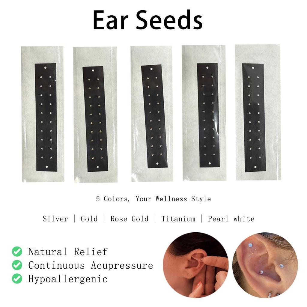 Verbessertes 5-teiliges Set mit 20 Stück/Stück Ohr-Akupunkturpflaster fällt nicht leicht ab, kann wiederholt verwendet werden, 5 Farben gemischt