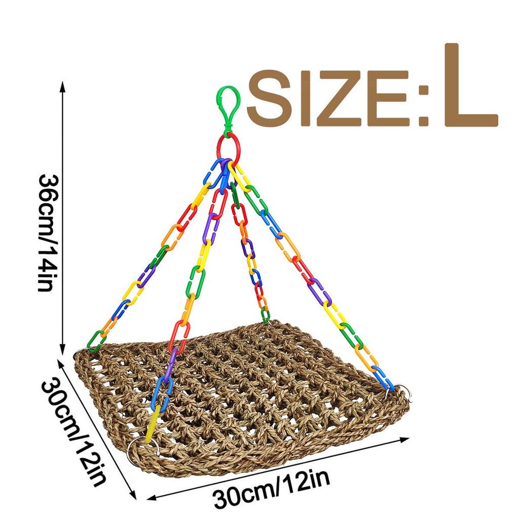 Parrot Hammock & Rainbow Chain Perch - Bird Cage Accessories