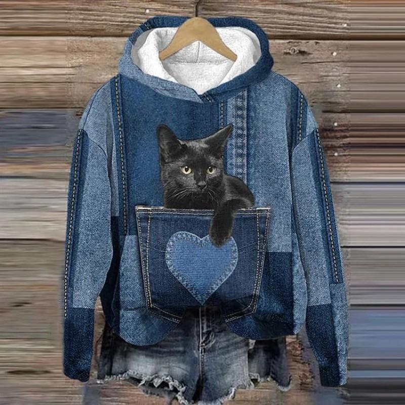 Womens Oversized Crewneck Sweatshirt With 3D Dog Print Christmas Collection