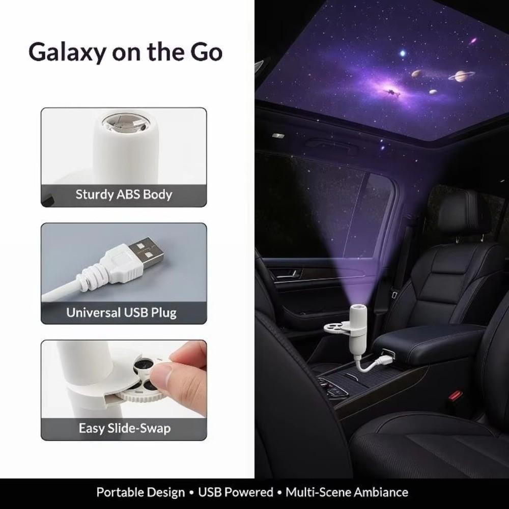 Flexible Neck Galaxy LED Projector 360 Degree Rotating Atmosphere Lamp Novelty Night Light Dorm