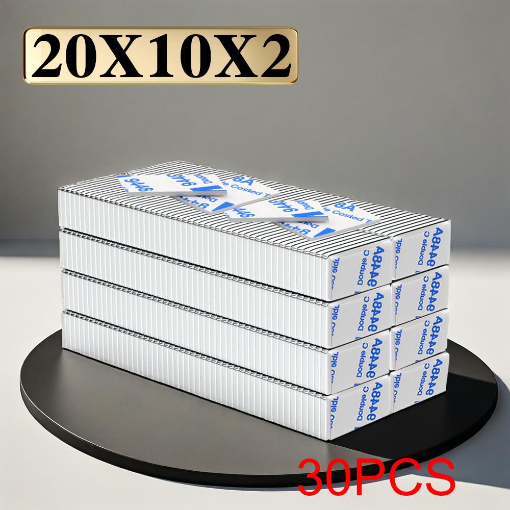 20x10x2mm Super Powerful Block Neodymium Magnet With double-sided adhesive Magnet N35 Strong Permanent Magnetic imanes