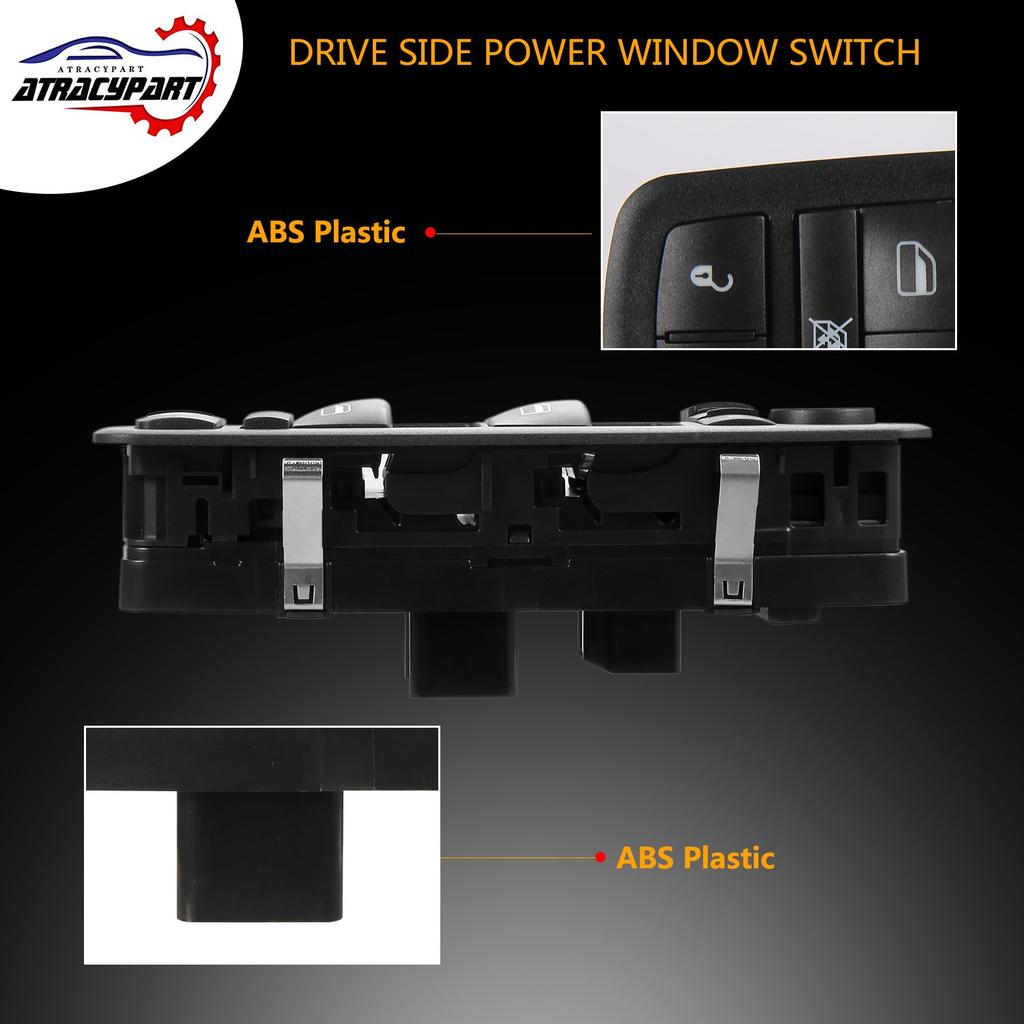Master Power Window Switch | 8+13 P Check Required | Replacement For 2011-2016 Dodge Journey | Replaces# 68084001AD, 68084001AC, 68084001AB