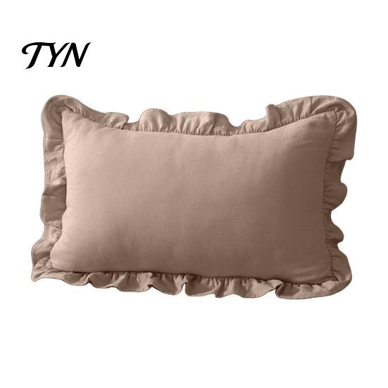 Federe Minimaliste Moderne per Cuscini, Copricuscino Ruffle, Fodera a Quadri in Cotone con Bordo Arricciato, 18x18 Pollici Accessori per la Casa del Soggiorno 20x12