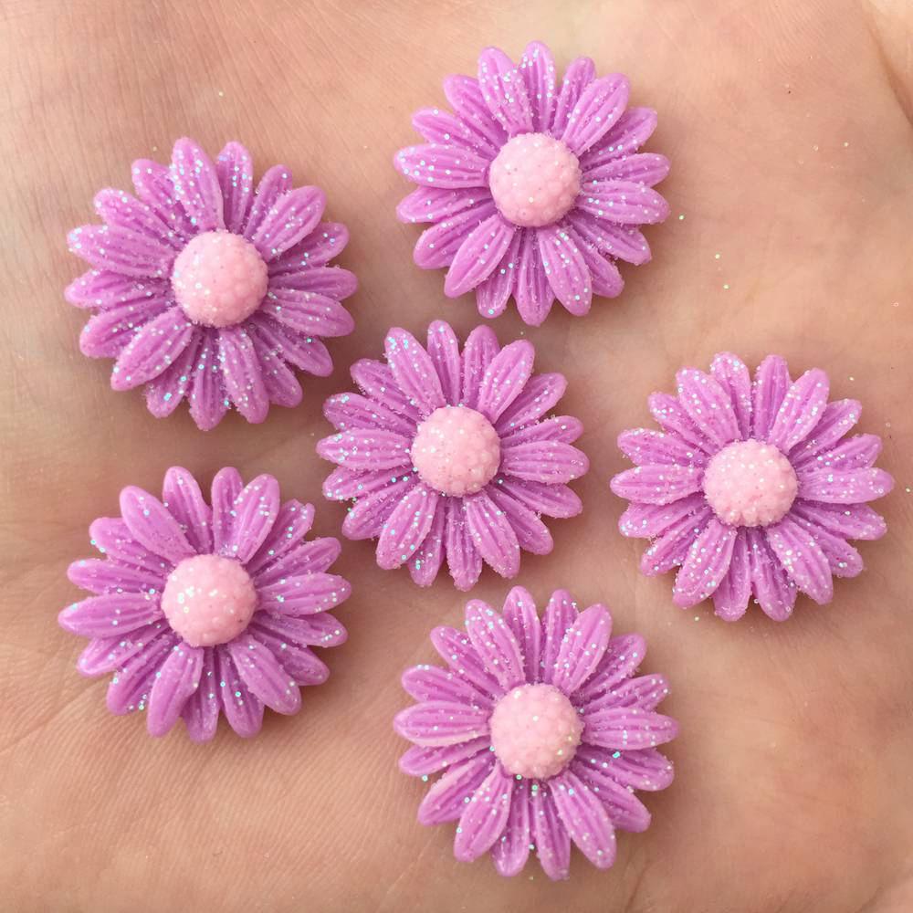 

Flatback Rhinestone Набор цветов из смолы для декора, рукоделия, скрапбукинга. 20 мм, 20 штук фиолетовый