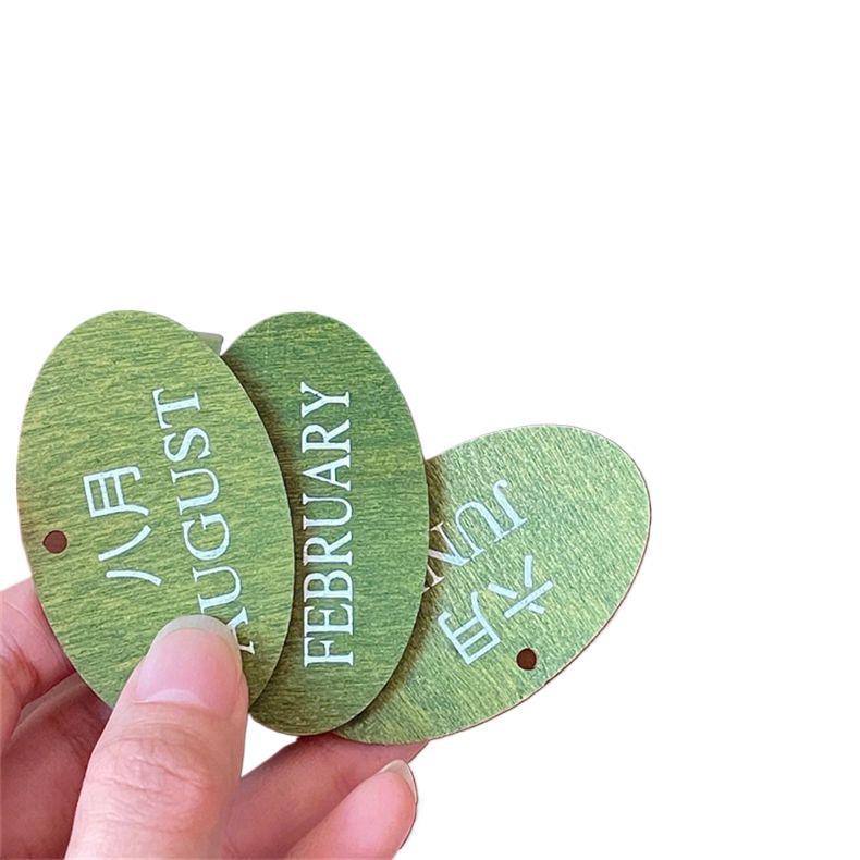 Green Series Wooden Perpetual Calendar: Birthday Gift & Creative Pastoral Decor for Office or Friends