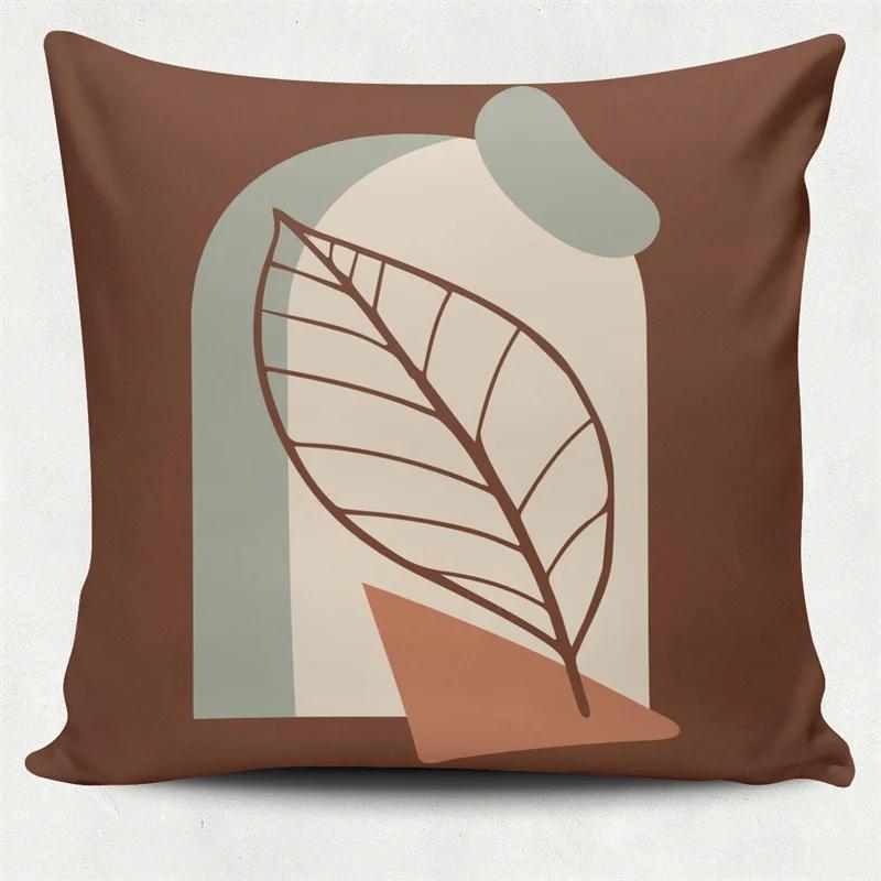 Nordic Morandi Colorful Geometric Printing Pattern Square Cushion Cover Home Living Room Sofa Decoration Polyester Pillow