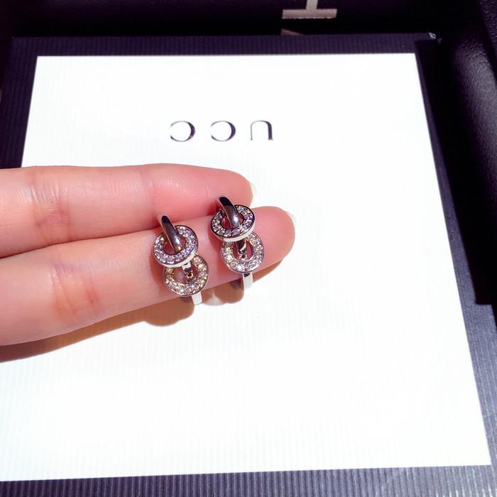 Koreanische Zirkon-Kreis-Ohrringe - Trendige auffällige Clip-Ons für Damen E001965