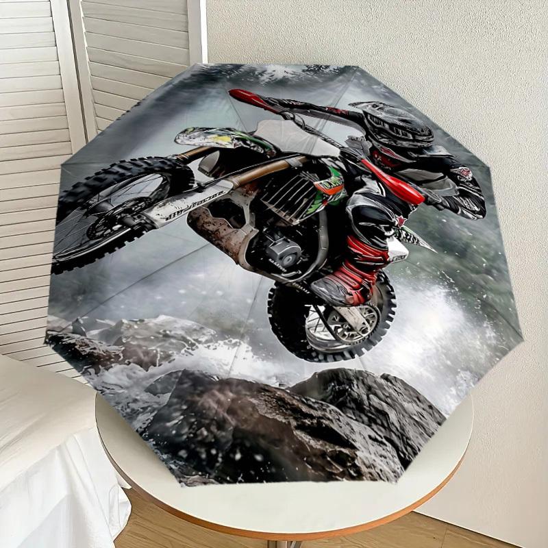 1PC Motorbike Umbrella-8-Rib Reinforced, Automatic Open, Lightweight & Durable, Fashion Accessory for Outdoor, H0399
