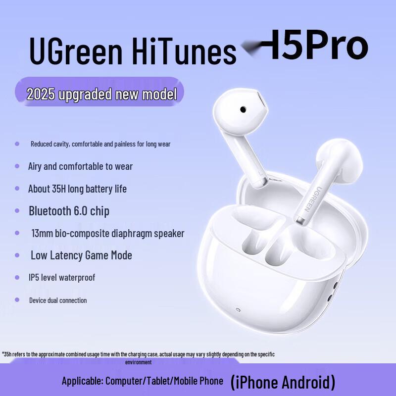 

Ugreen HiTune H5 Pro Semi-Open ANC True Wireless Earbuds