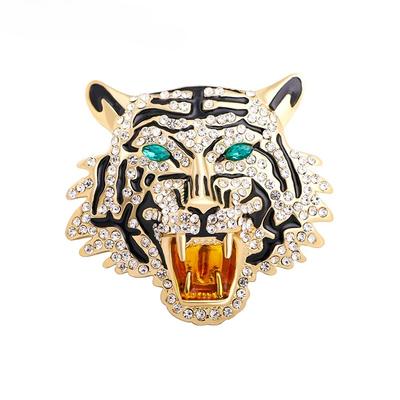 Rhinestone Badges Women Men Tiger Head Party Casual Brooch Pins Gifts