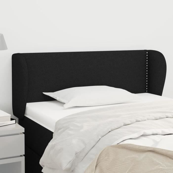 VidaXL Tête de lit avec oreilles Noir 103x23x78-88 cm Tissu3116996