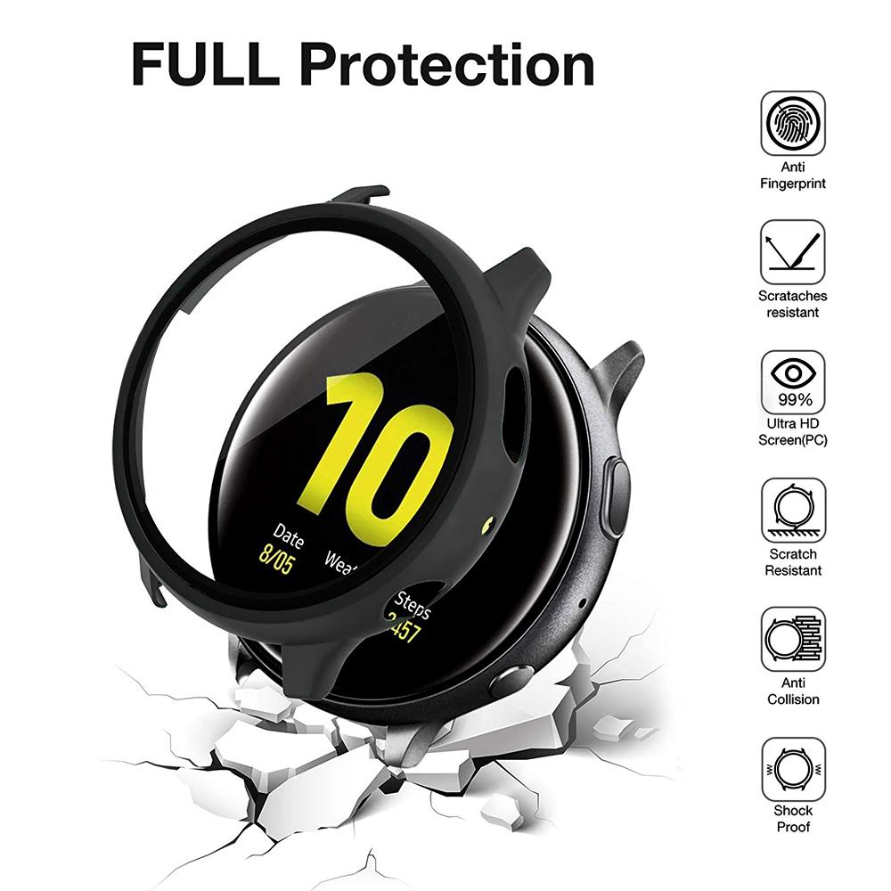 Glass+Case for Samsung Galaxy watch active 2 44mm 40mm All-Around cover bumper+Screen Protector film correa active2 44 mm 40 mm