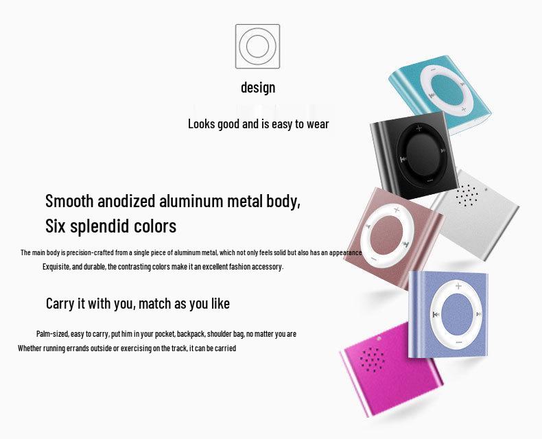 Portable Mini MP3 Player: Music & English Listening Device for School, Sports, and More