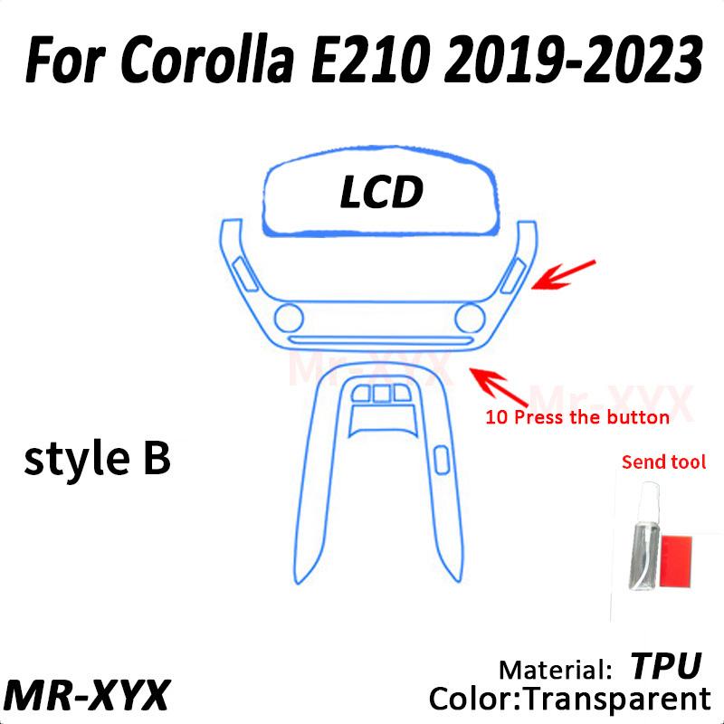 For TOYOTA Corolla E210 -2023 Car Console Gearbox Panel Sticker Transparent TPU Automotive interior protective