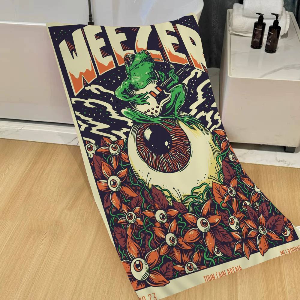 W-Weezer Music Band Beach Towel Colorful Bath Towels For Girl Microfiber Quick Dry Custom Sand Free Beach Yoga Spa Gym Pool
