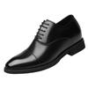 2025 New Inner Height Increase 8cm Leather Shoes Men's Three Joints Business Wear Derby Shoes Leather Pointed Casual Wedding Shoes Men