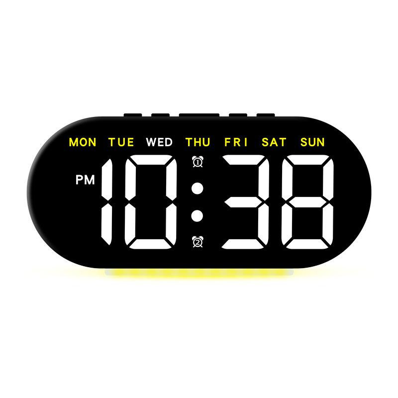 Multifunctional Clock Simple Large Screen LED Electronic Clock Ambient Light Bedside Alarm Clock Fashionable GH8035