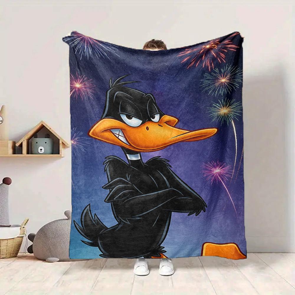 1 Stück Daffy Duck Flanell-Kuscheldecke Weich, Warm & Gemütlich für Sofa, Bett, Büro und Reisen Vielseitiges Ganzjahresgeschenk, Weihnachtsgeschenk