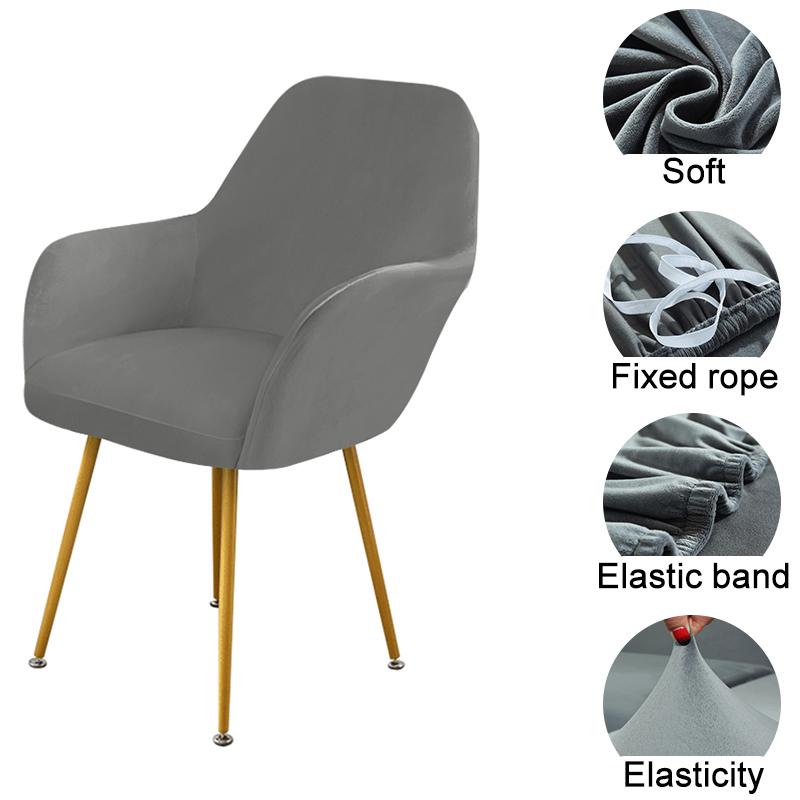 Velvet High Arm Chair Cover Elastic Dining Chair Slipcovers Fabric Washable Office Rocker Chairs Covers Home Decor Seat Cover