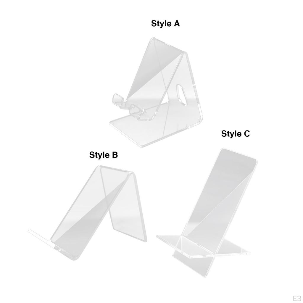 Clear Acrylic Desktop Phone Holder Display Rack Easel Accessories Sturdy for Retail,