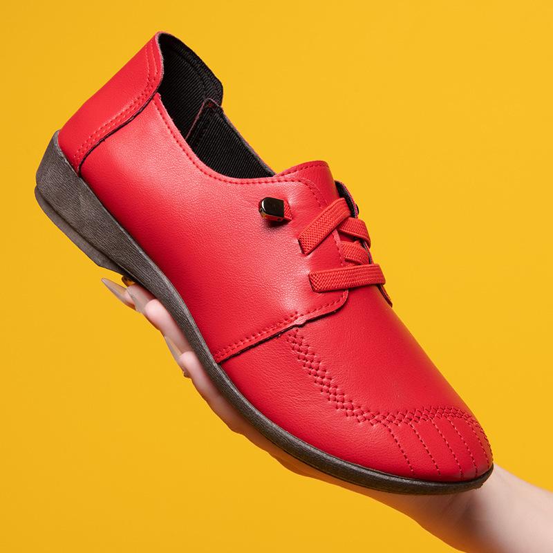 

2025 autumn new square dance mother shoes comfortable, non-slip and easy to take care of, light casual leather shoes 40 червоний