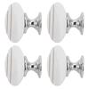 4Pcs Set Modern Ceramic Handle Pull Handle Knobs Hardware Fittings for Drawer Closet Cabinet
