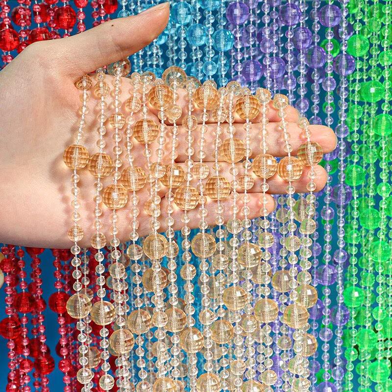 Cadena de Cortina de Cuentas Acrílicas: Pasillo de Cristal para Boda, Decoración de Techo, Cristal de Imitación, Cadena de Cuentas para Árbol de Navidad.