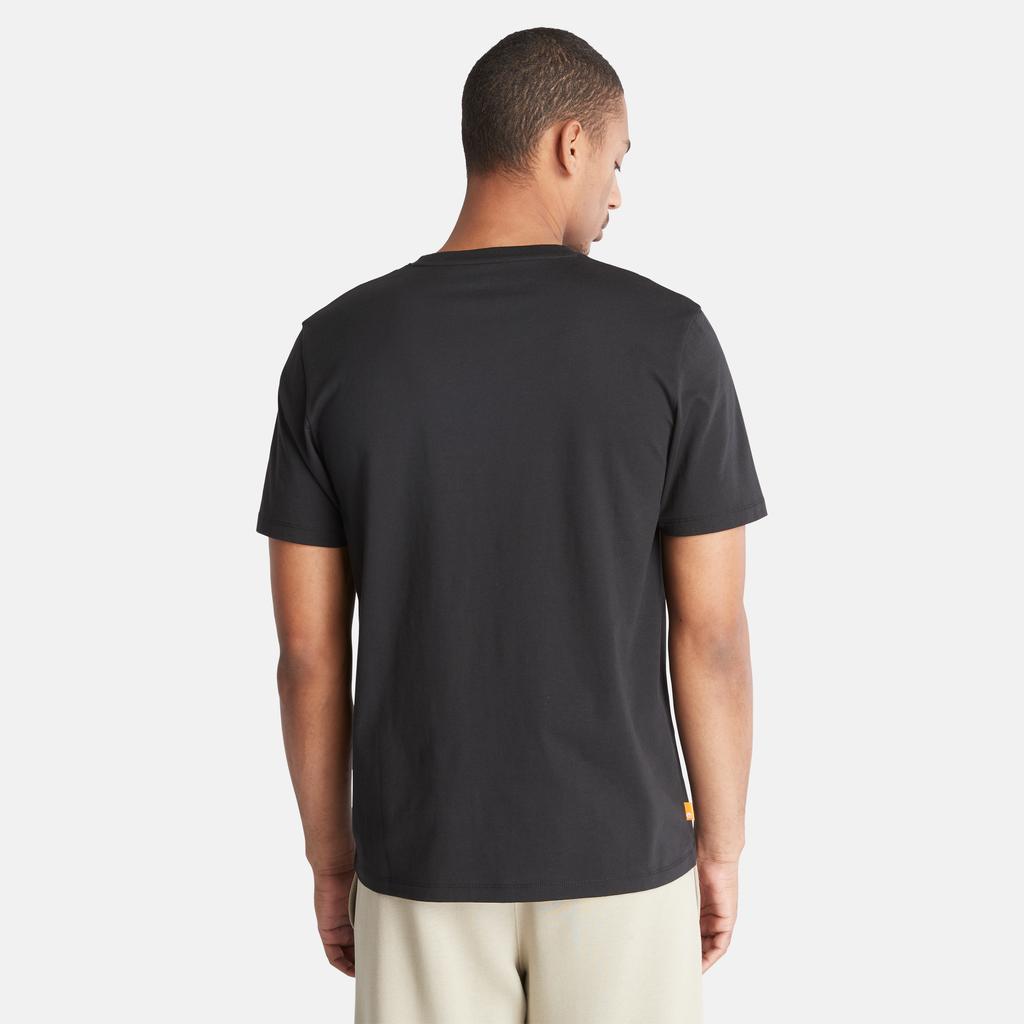 Timberland Letter Print Crew Neck Short Sleeve T-Shirt Men Tops Black A6QMU-001