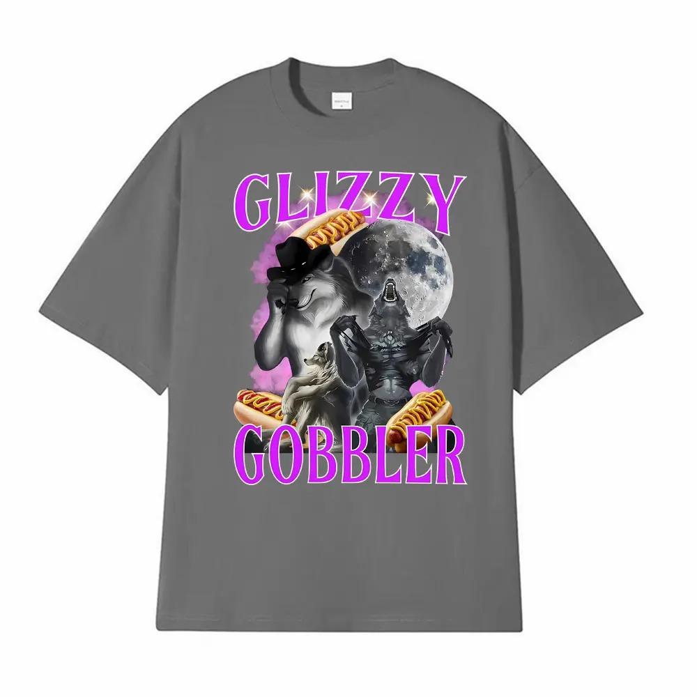 Glizzy Gobbler Funny Hot Dog Werewolf Emoji Graphic TShirt  Mens Trendy Cool Vintage Casual 100 Cotton Oversized TShirt