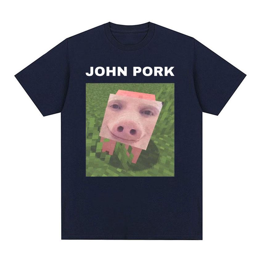 John Pork Funny Meme Tee Shirt Men Women Fashion Trending Short Sleeve T-shirt Male Summer Casual O-Neck Tops T Shirt Streetwear