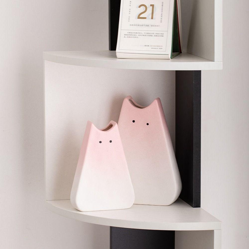 High-end Cat Ceramic Vase Cute Hydroponic Vase Nordic Desktop Cat Vase  Living Room