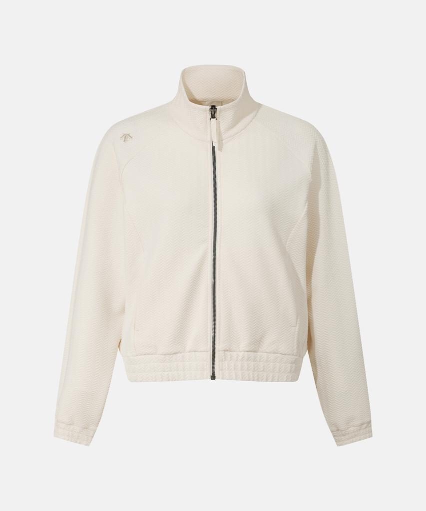 Descente Women'S Jacquard Training Zip-Up Jacket Cream Sr122Pft21