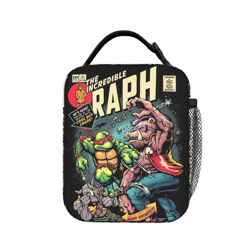 Teenage Turtles Rappin Insulated Lunch Bags High Capacity Ninja Turtles Meal Container Cooler Bag Tote Lunch Box Work Men