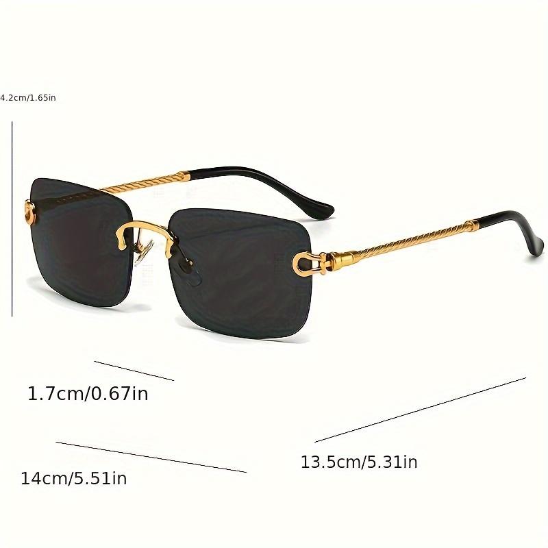 Retro Fashion Square Frameless Twisted Rope Fashion Glasses for Men and Women, Metal Frame, AC Lens, for Daily Decoration Glasses