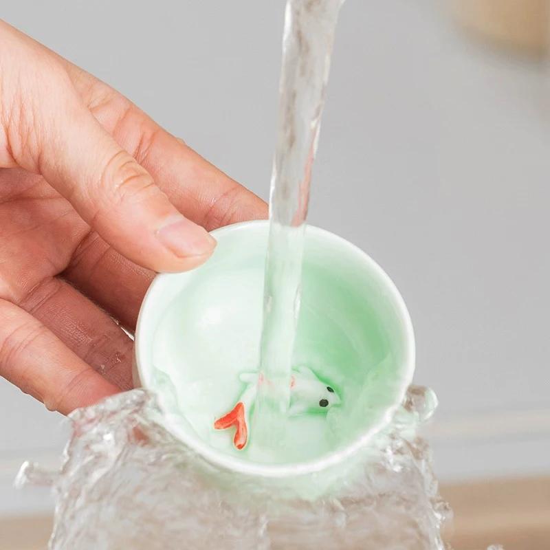 Set de ceai 7 piese 1 ceainic + 6 cești de ceai ceramică chinezească Kung Fu ceai Porțelan Rezistent la căldură Ceașă de ceai Portabil Cești de ceai Puer