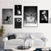 Pôsteres de moda para meninas, pintura em tela preto e branco, linda bailarina, pôster de dança, imagem, decoração de casa hd0071