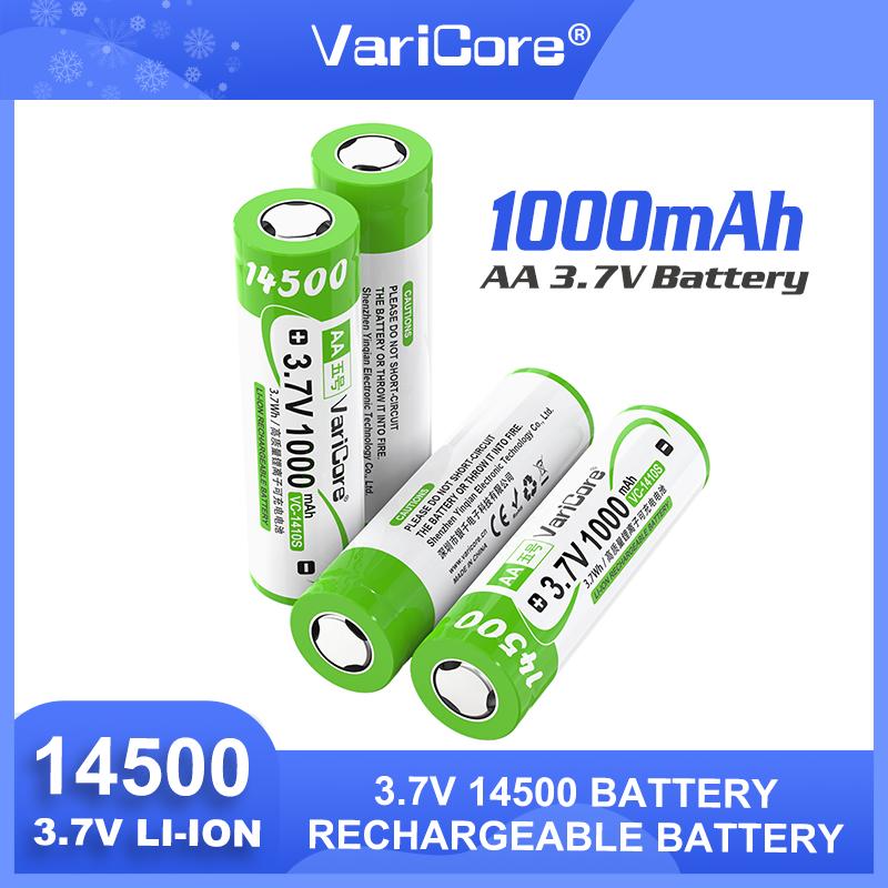 VariCore 3.7V 14500 1410S 1000mAh Li-ion Rechargeable Battery for Multimeter Sweeper Lamp Digital Camera Control Mini Fan