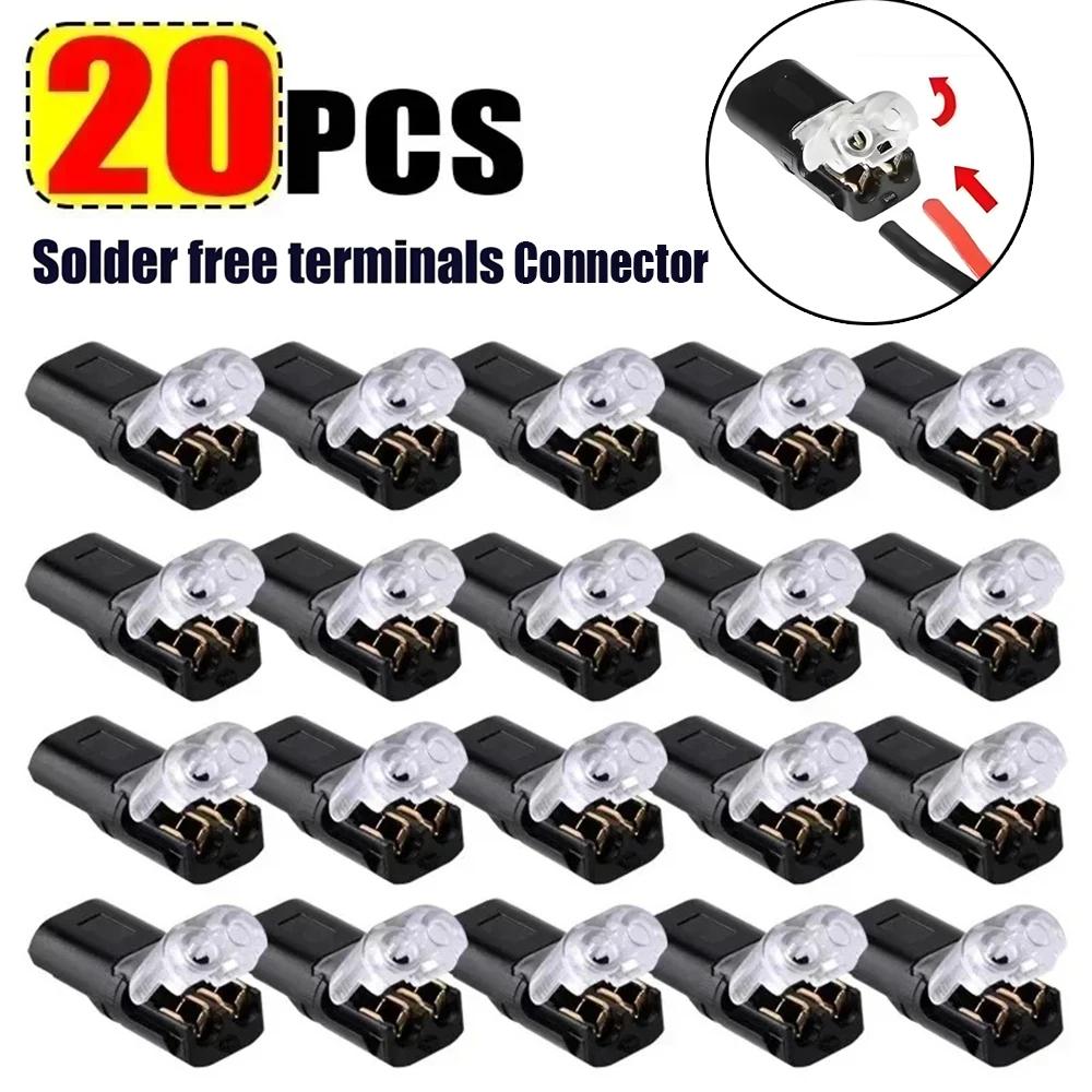 20/30/50pcs 2 Pin 2 Way No Stripping Plug Connector,Quick Solderless Wire Splice Connector,Low Voltage Cable Terminal Connectors