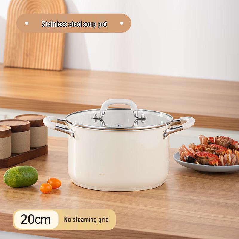Wutuo 20cm Tri-Ply Stainless Steel Steaming Soup Pot