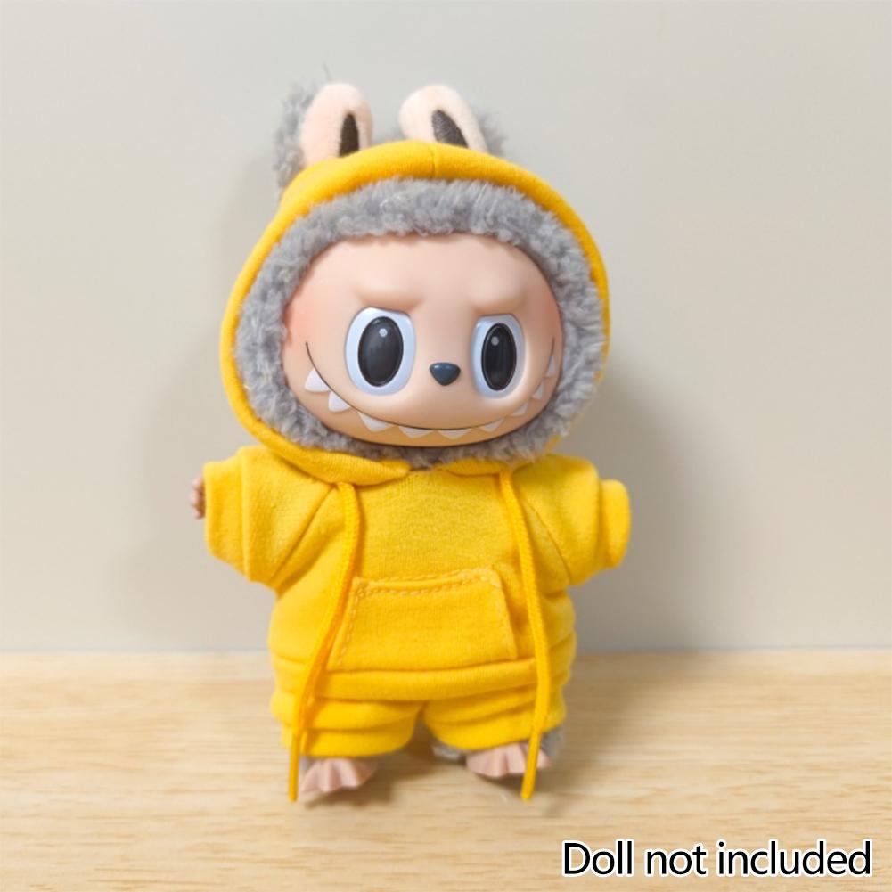 For 17cm Labubu Doll Clothes Fashion Clothes Hoodies Doll Clothes Color Match Hoodies Dolls Accessories Cute Decoration Little Cloths