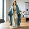Blessed Mother Virgin Mary Statue with Open Arm Religious Catholic Sculpture Hand Painted Saint Mary Figurine for Indoor Home Decor