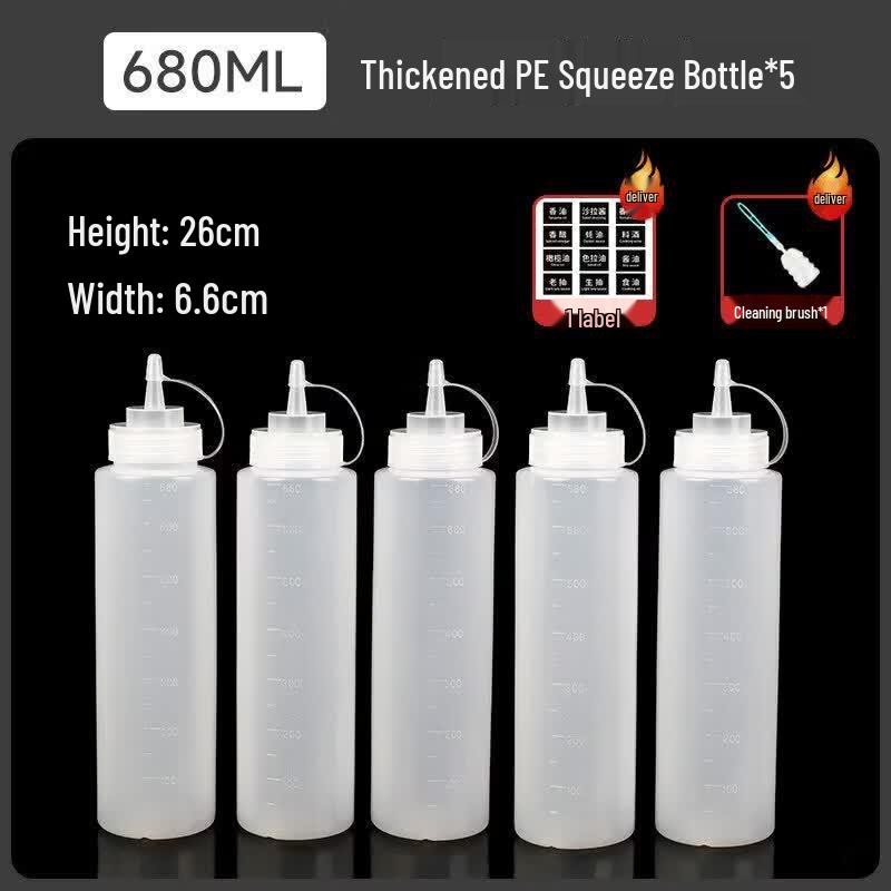 ZISIZ Multipurpose Food Grade Plastic Squeeze Bottle