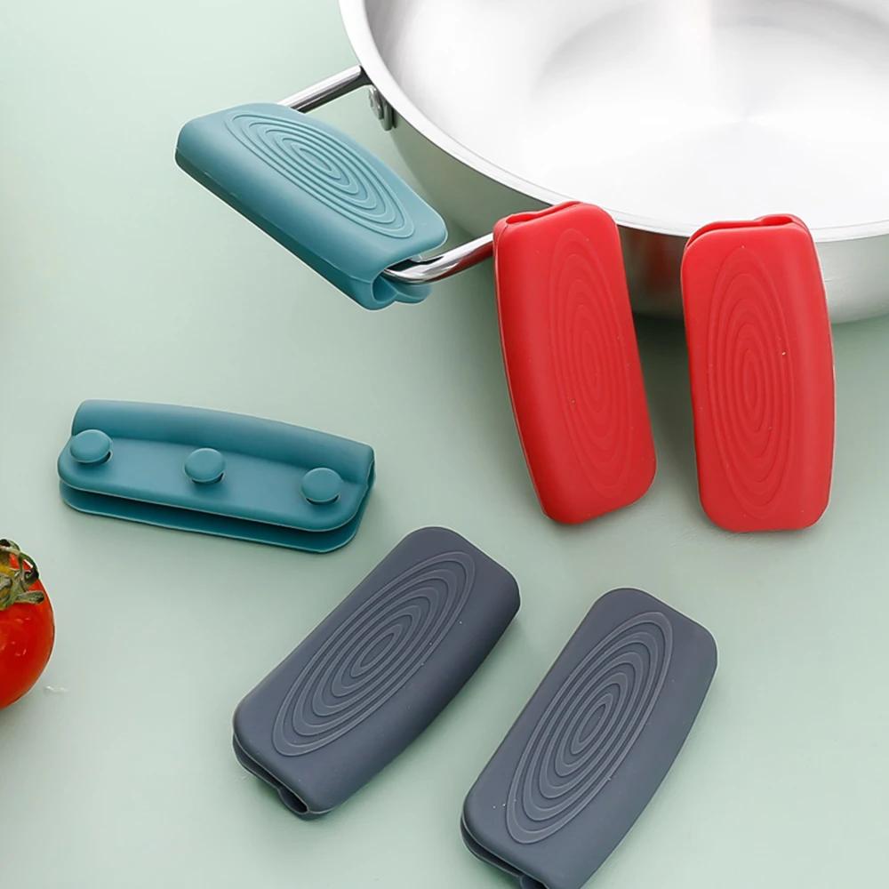 1Pair Of Silicone Handles Anti-Scalding Non-Slip SilicOne Pot Handle Cover Heat Insulation Handle Cover Kitchen Accessories