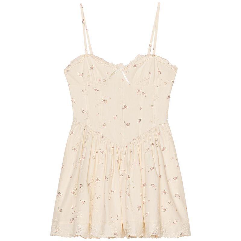 Zaprha 2025 New Arrival Print Poplin Corset Silm Sling Dress Slim Looking 5107312