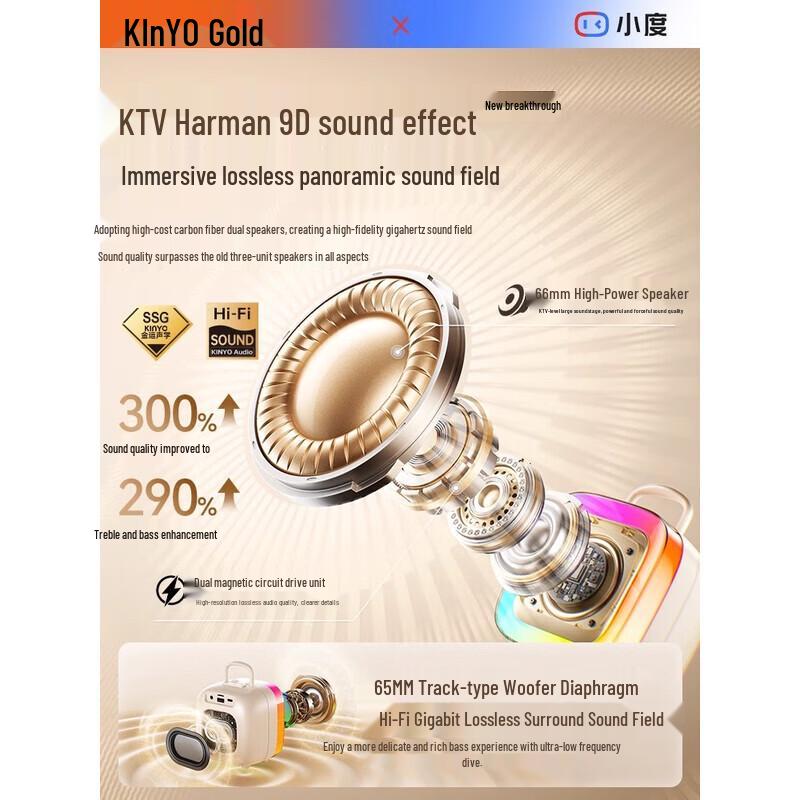 KINYO K88 Portable KTV Microphone Speaker System CN plug (adapter included) (CN version)