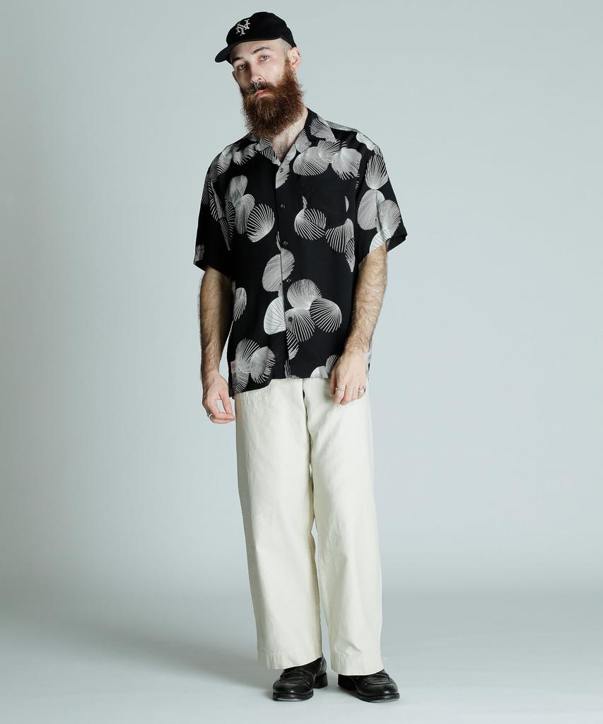 Schott x PJ x Pineapple Juice RAYON SHELL SHIRT, Men's XL, 010, Black, 782-5123015