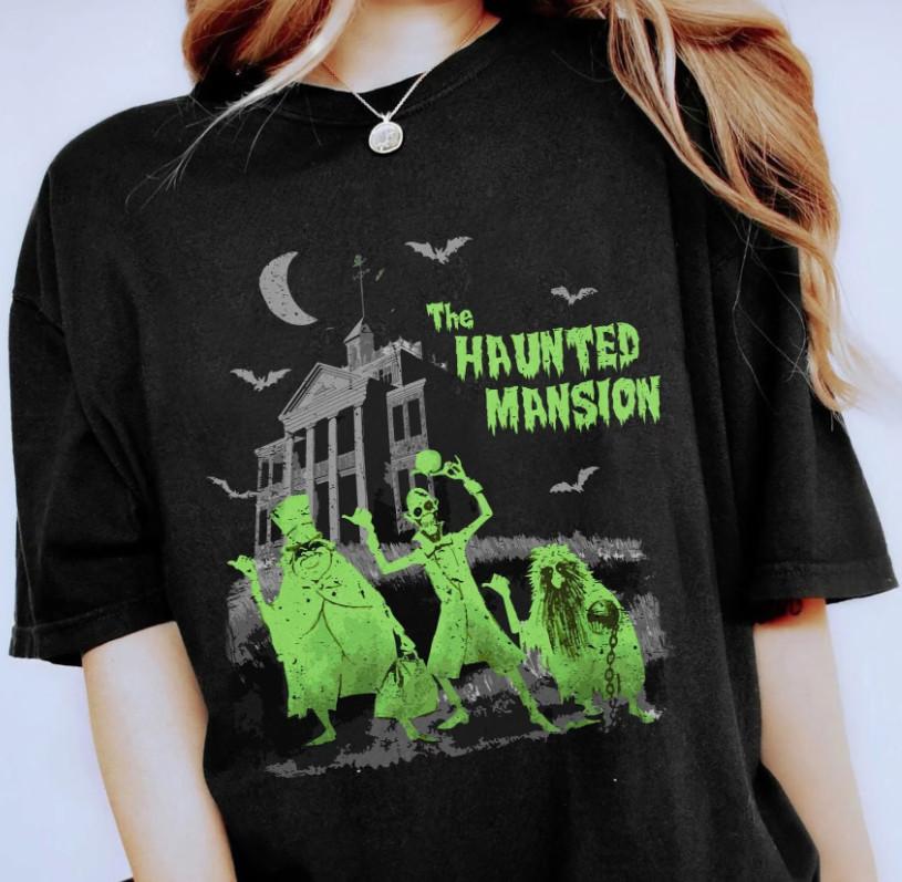Vintage Haunted Mansion Shirt Spooky Ghost Tee Halloween Shirt Gift Unisex T-Shirt L